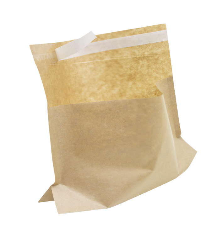 Saco com Base e Fecho Automático Kraft 21x17cm (100 Uds) Saco com Base e Fecho Automático Kraft 21x17cm (100 Uds)