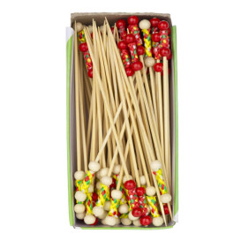 Pick Bambú Decorado Amarelo 120mm (100 Uds)