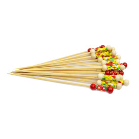 Pick Bambú Decorado Amarelo 120mm (1.200 Uds)