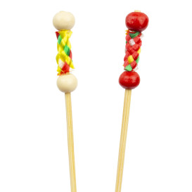 Pick Bambú Decorado Amarelo 120mm (1.200 Uds)