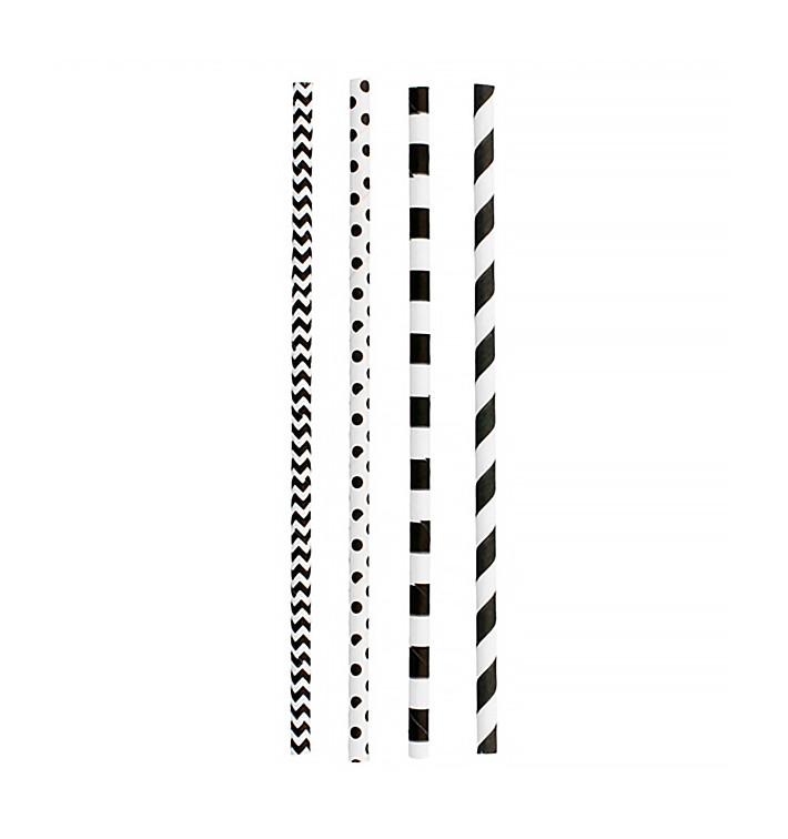 Palhinha Direita Papel Preto Ø6mm 20cm (3.000 Uds) Palhinha Direita Papel Preto Ø6mm 20cm (3.000 Uds)