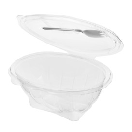 Tigela Bisagra APET com Garfo 750ml 190x140x95mm (300 Uds)
