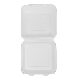 Embalagem Cana-de-açúcar Branco 225x225x75mm (200 Uds)