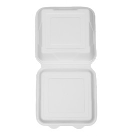 Embalagem Cana-de-açúcar Branco 225x225x75mm (200 Uds)