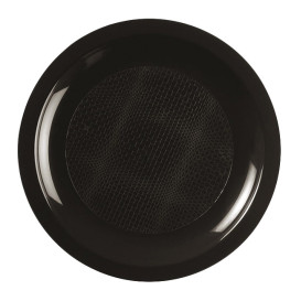 Prato Plastico Raso Preto Round PP Ø185mm (600 Uds)