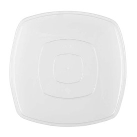 Prato Plastico Raso Transparente Square PS 230mm (25 Uds)