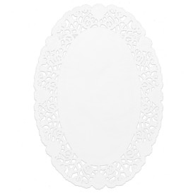 Naperon Papel Rendado Branco Oval 18x25cm (250 Uds)