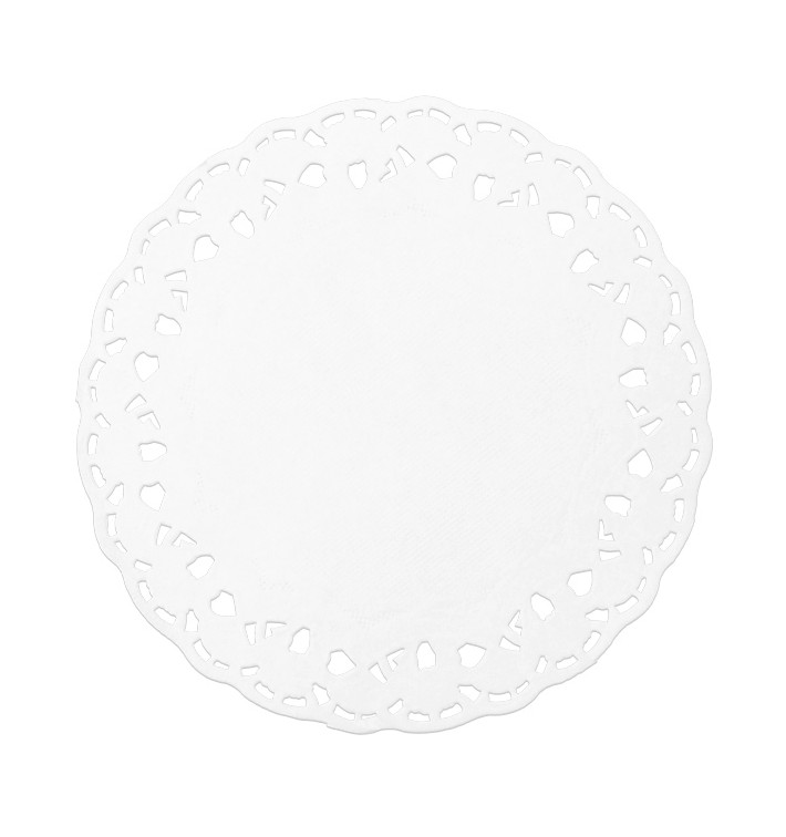 Naperon Papel Rendado Branco Circular Ø100mm (250 Uds)