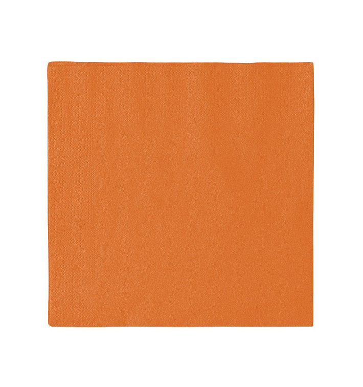 Guardanapos Papel 2 Folhas Laranja 33x33cm (50 Uds)