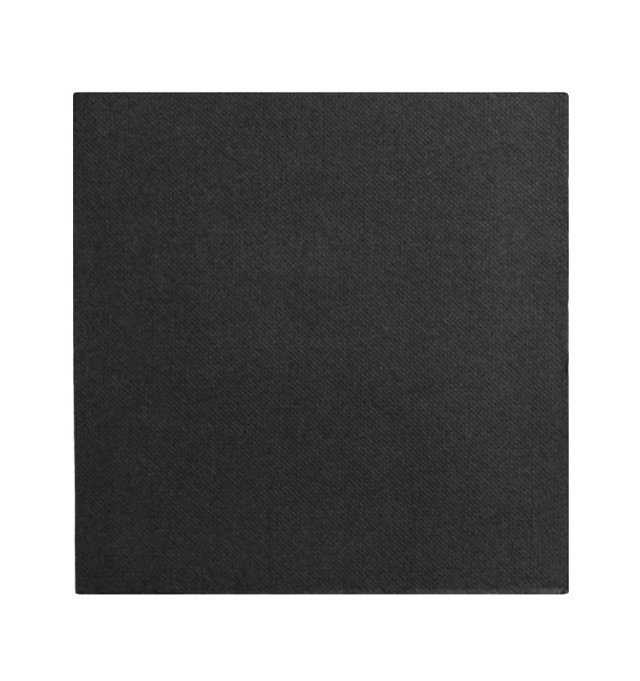 Guardanapos Papel Preto 2F Ponta-Ponta 33x33cm (50 Uds) Guardanapos Papel Preto 2F Ponta-Ponta 33x33cm (50 Uds)