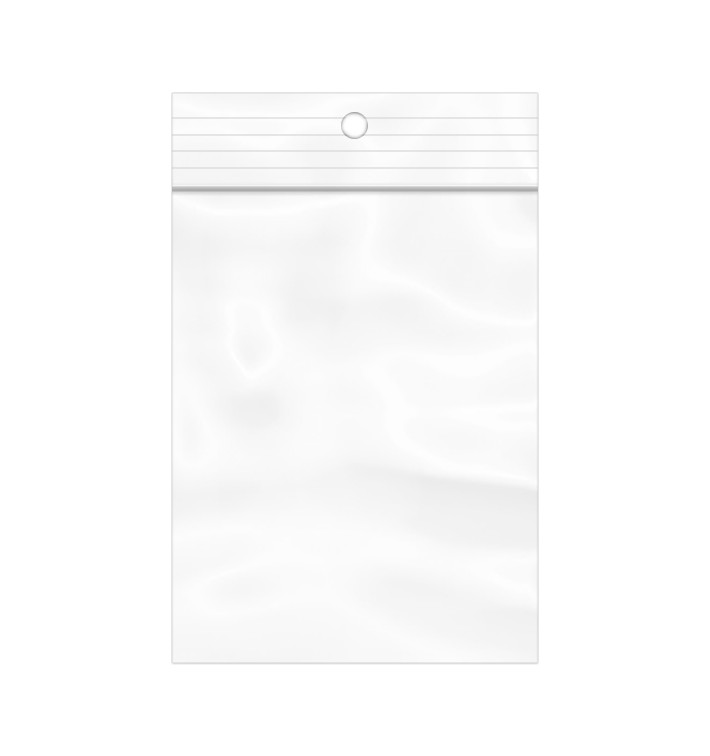 Sacos ZIP com Fecho Automático e Perfuração 6x8cm G200 (100 Uds) Sacos ZIP com Fecho Automático e Perfuração 6x8cm G200 (100 Uds)