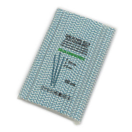 Palhinha Direita Papel Azul Branco Ø6mm 20cm (100 Uds)