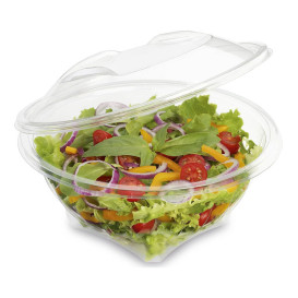 Tigela Redonda Bisagra APET Transparente 1000ml Ø186mm (20 Uds)