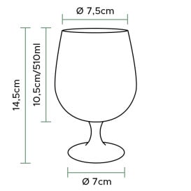 Copo Reutilizáveis Cerveja TRITAN Ø75mm 510ml (1 Ud)