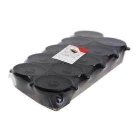 Tigela Degustação Preto com tampa 7,5x6,5cm 60ml (10 Uds)