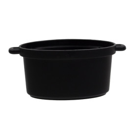 Tigela Degustação Preto com tampa 7,5x6,5cm 60ml (10 Uds)