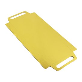 Tabuleiro Cartão Retângulo Ouro Alças 30x12 cm (600 Uds)
