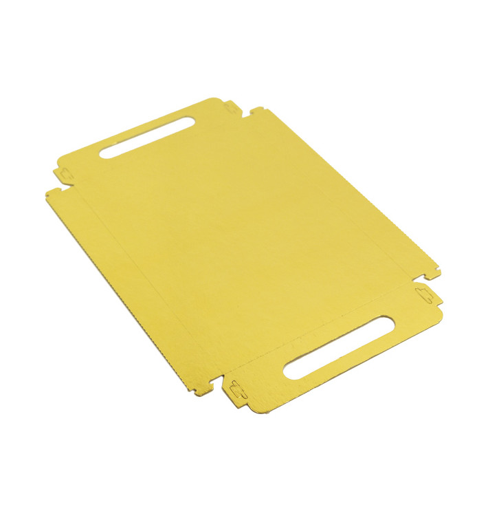 Tabuleiro Cartão Retângulo Ouro Asas 16x23 cm (1.000 Uds) Tabuleiro Cartão Retângulo Ouro Asas 16x23 cm (1.000 Uds)