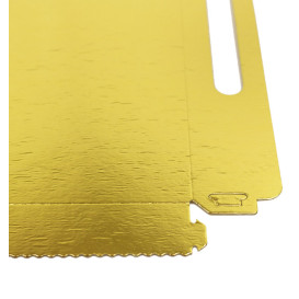 Tabuleiro Cartão Retângulo Ouro Asas 22x28 cm (100 Uds)