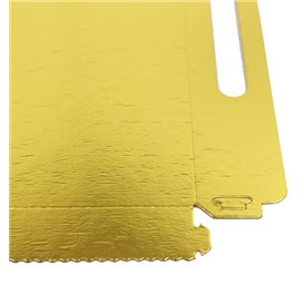 Tabuleiro Cartão Retângulo Ouro Asas 22x28 cm (400 Uds)