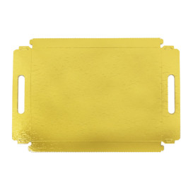 Tabuleiro Cartão Retângulo Ouro Asas 22x28 cm (400 Uds)