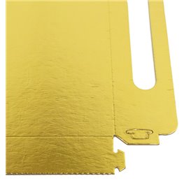 Tabuleiro Cartão Retângulo Ouro Asas 16x23 cm (1.000 Uds)