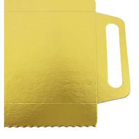 Tabuleiro Cartão Retângulo Ouro Alças 30x12 cm (100 Uds)