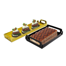 Tabuleiro Cartão Retângulo Ouro Asas 16x23 cm (1.000 Uds)