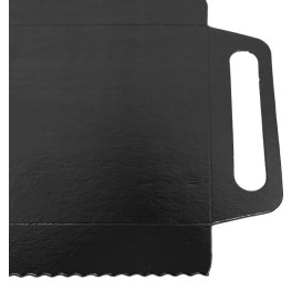 Bandeja Cartão Retângulo Preto Alças 30x12 cm (100 Uds)