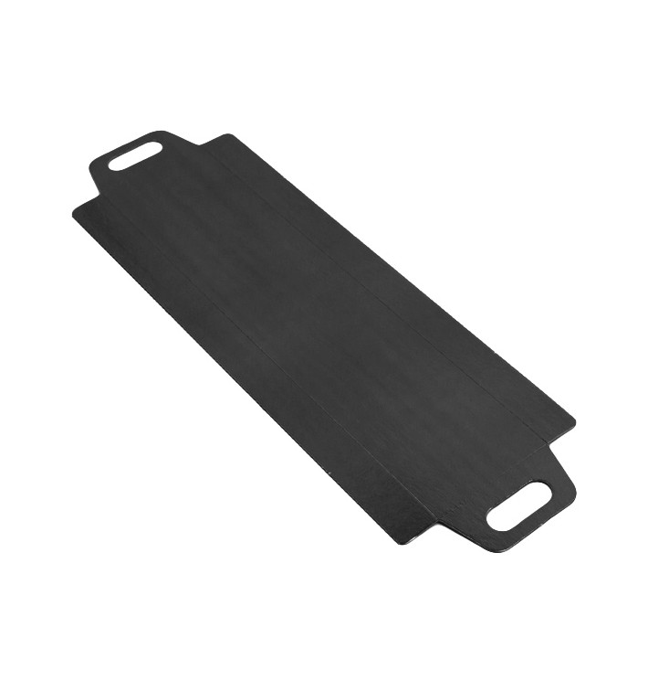 Bandeja Cartão Retângulo Preto Alças 32x7,5 cm (800 Uds) Bandeja Cartão Retângulo Preto Alças 32x7,5 cm (800 Uds)
