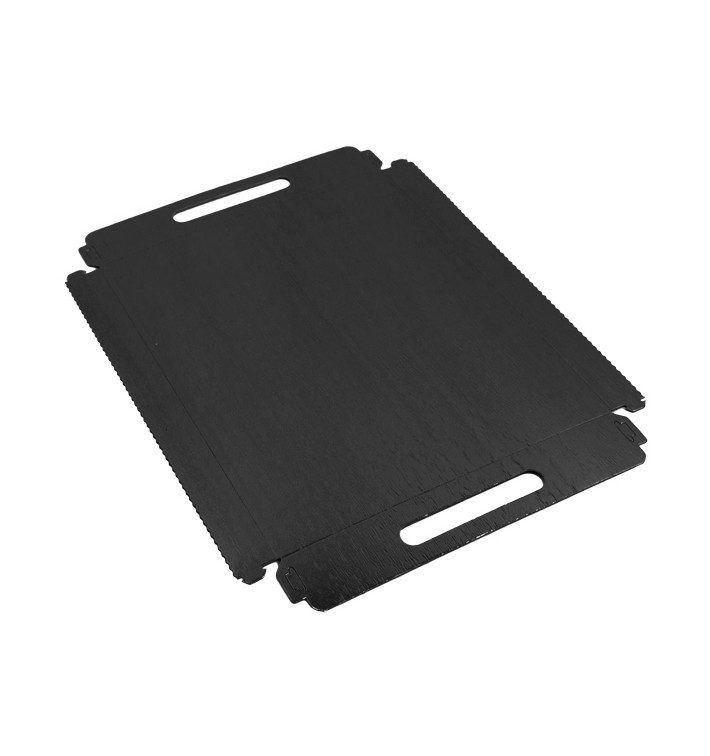 Bandeja Cartão Retângulo Preto Alças 22x28 cm (100 Uds) Bandeja Cartão Retângulo Preto Alças 22x28 cm (100 Uds)