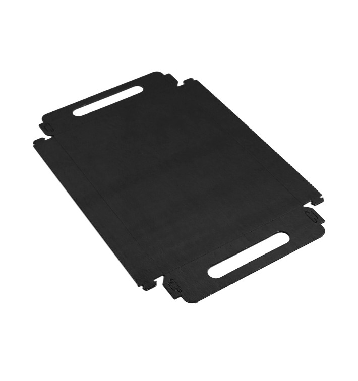 Bandeja Cartão Retângulo Preto Alças 16x23 cm (500 Uds) Bandeja Cartão Retângulo Preto Alças 16x23 cm (500 Uds)