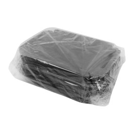 Bandeja Cartão Retângulo Preto Alças 16x23 cm (100 Uds)