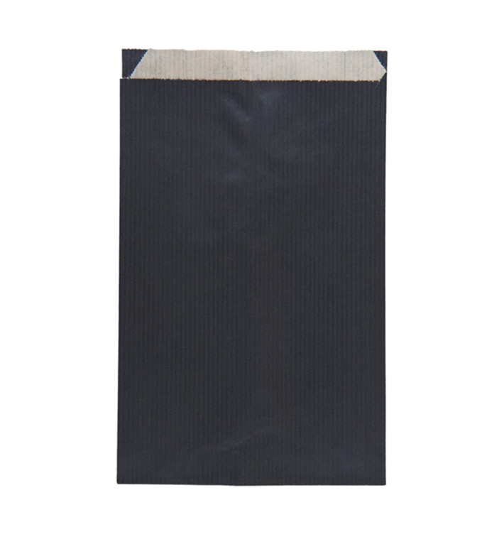 Saco de Papel Kraft Negro 12+5x18cm Saco de Papel Kraft Negro 12+5x18cm