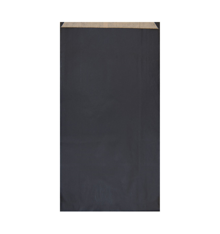 Saco de Papel Kraft Negro 19+8x35cm (750 Unidades) Saco de Papel Kraft Negro 19+8x35cm (750 Unidades)