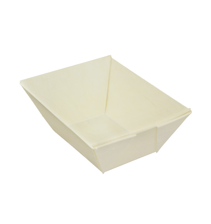 Tabuleiro em Madeira 90ml 8,7x6,3cm (24 Uds) Tabuleiro em Madeira 90ml 8,7x6,3cm (24 Uds)