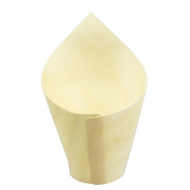 Cone de Madeira Degustação 11cm (50 Uds)