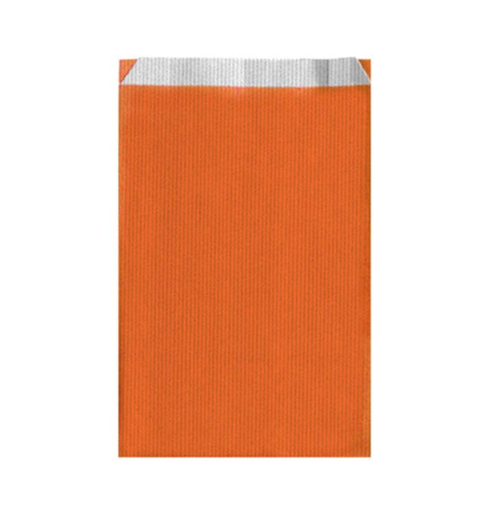 Saco de Papel Laranja 19+8x35cm 