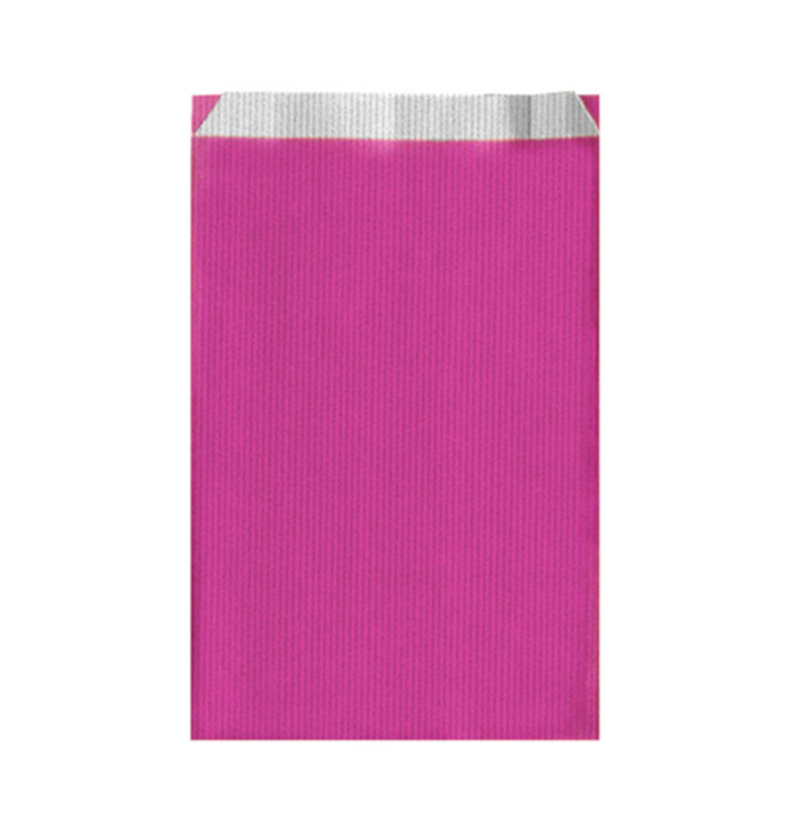 Saco de Papel Fucsia 19+8x35cm 