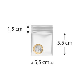 Saco Polietileno com fecho zip 5,5x5,5cm G200 (100 Uds)