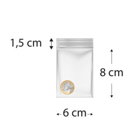 Saco Polietileno com fecho zip 6x8cm G200 (1000 Uds)