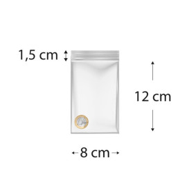 Saco Polietileno com fecho zip 8x12cm G200 (100 Uds)