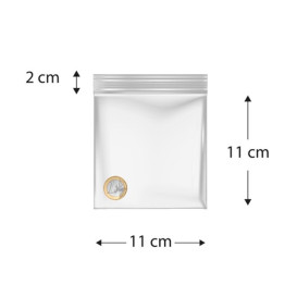 Saco Polietileno com fecho zip 11x11cm G200 (100 Uds)