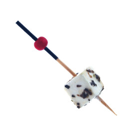 Espetos de Bambu com Decoração Vermelho e Preto 7cm (1.200 Uds)