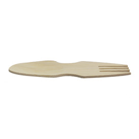 Colher Garfo  Bambu degustação 9cm (20 Uds)