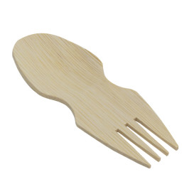 Colher Garfo  Bambu degustação 9cm (20 Uds)