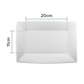 Bandeja da cana-de-açúcar Branco Nice 280x190mm (50 Uds)