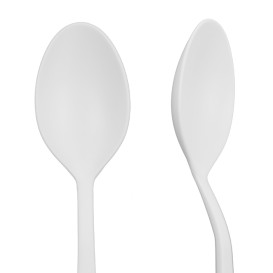 Colher Cafe Reutilizável CPLA Branco 10cm (500 Uds)