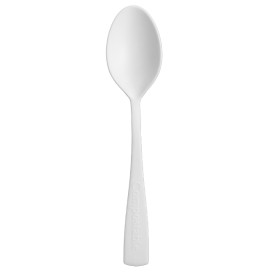 Colher Cafe Reutilizável CPLA Branco 10cm (50 Uds)