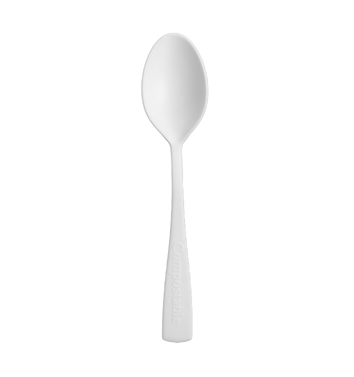 Colher Cafe Reutilizável CPLA Branco 10cm (50 Uds) Colher Cafe Reutilizável CPLA Branco 10cm (50 Uds)